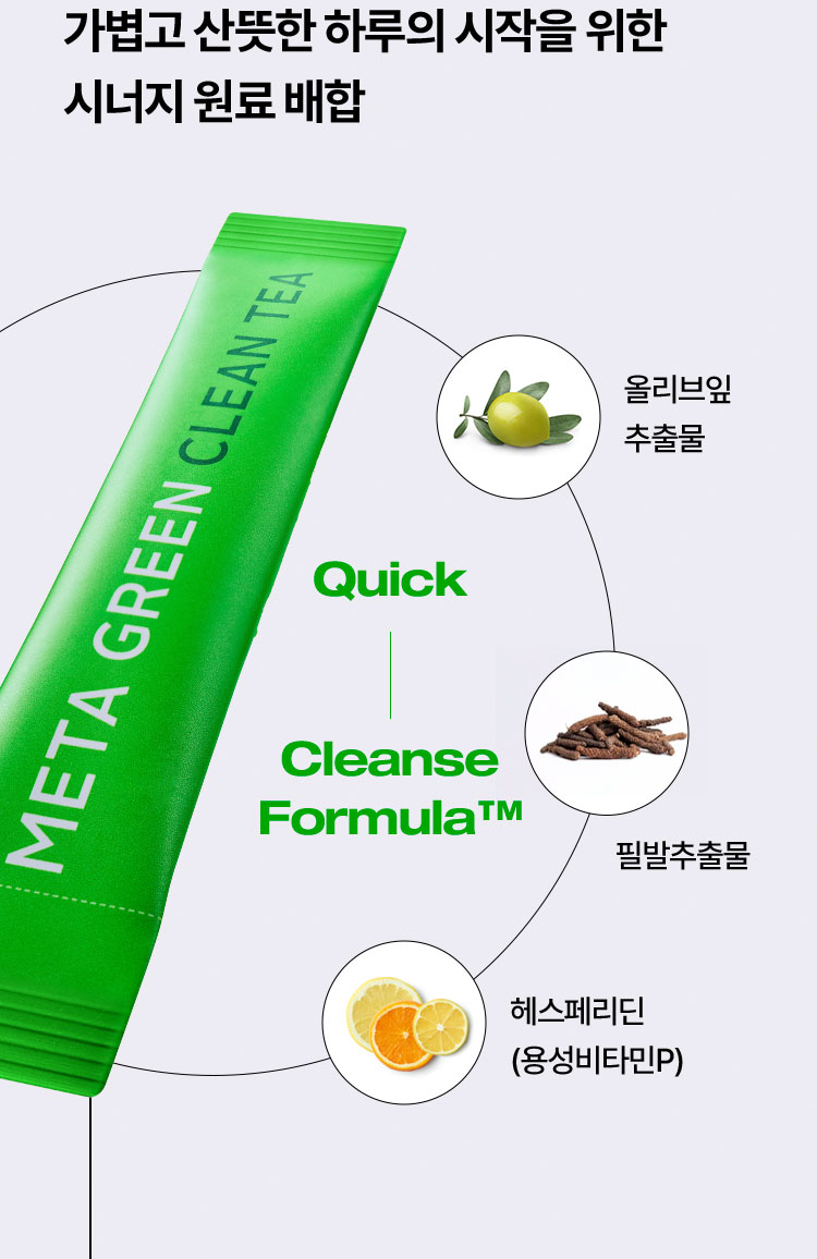 가볍고 산뜻한 하루의 시작을 위한 시너지 원료 배합