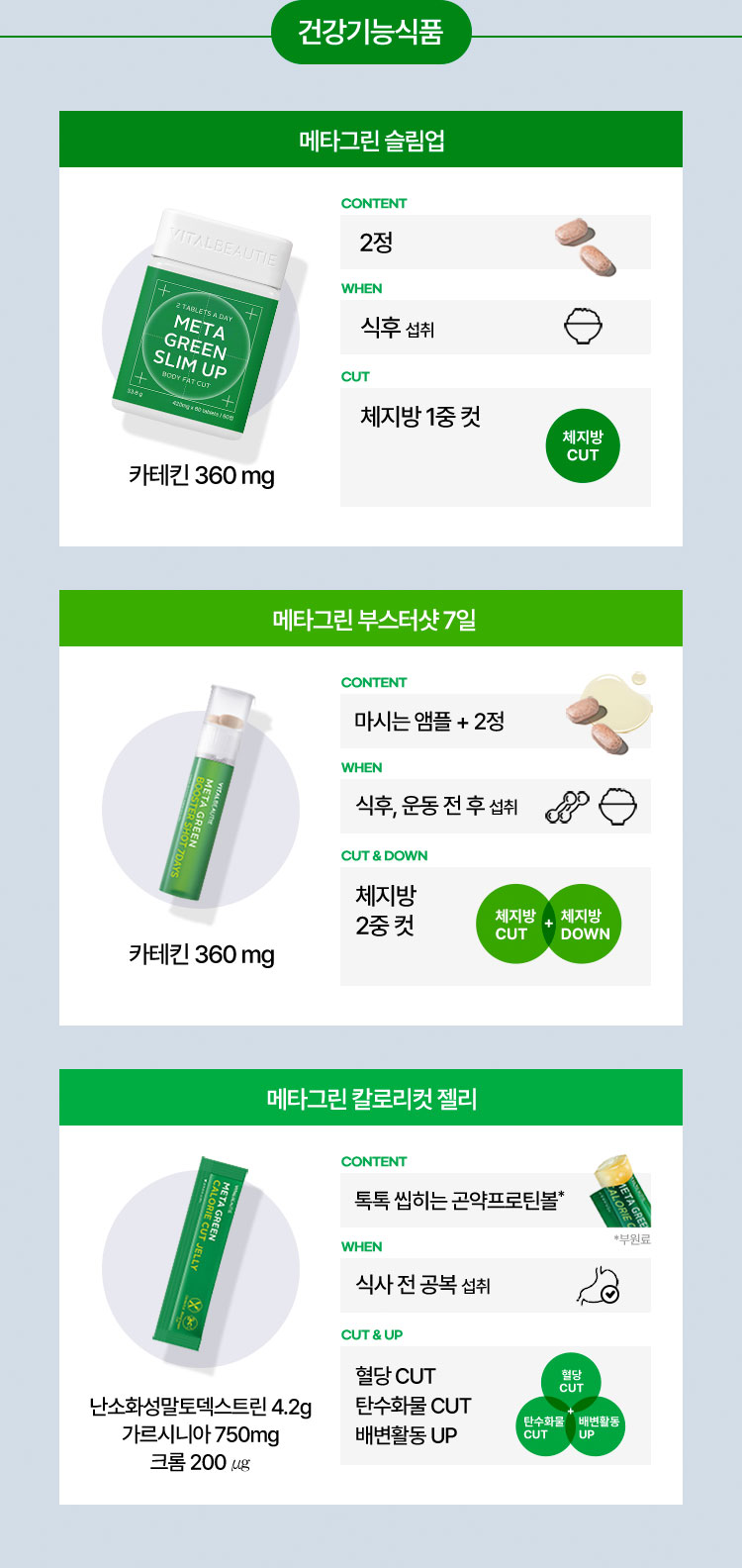 라이프 스타일에 맞춰 선택하는 건강하고 지속 가능한 프로그램 #메타그린 라인