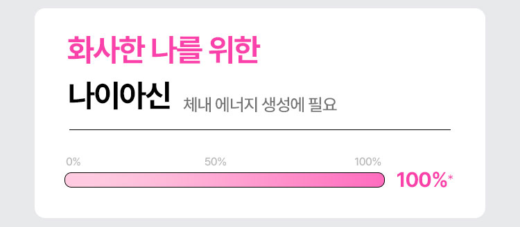 화사한 나를 위한 나이아신 체내 에너지 생성에 필요 100%