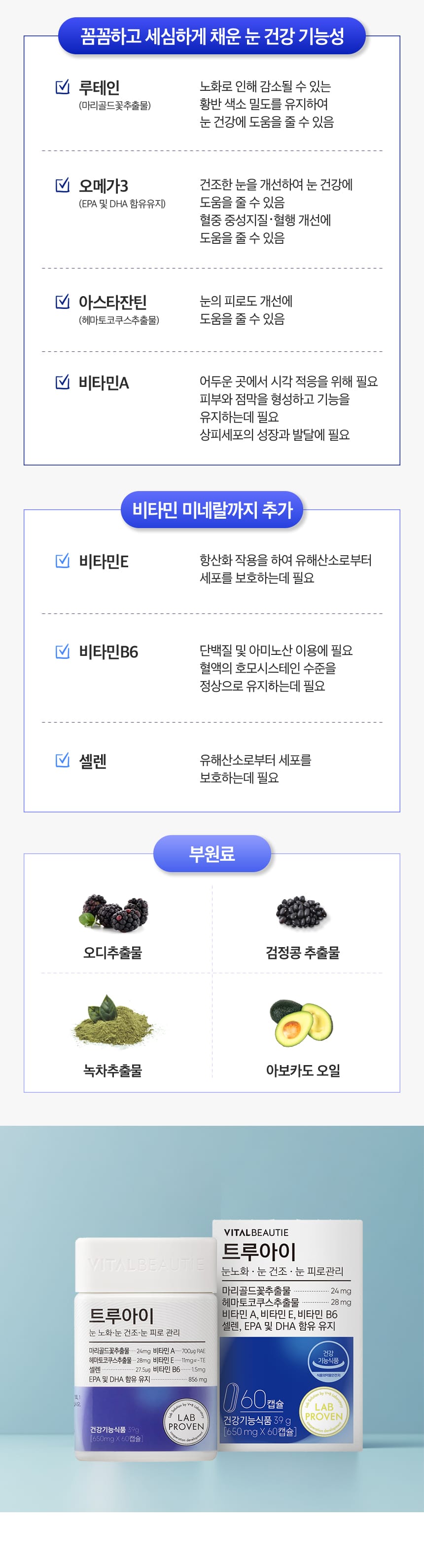 트루아이, 꼼꼼하고 세심하게 채운 눈 건강 기능성